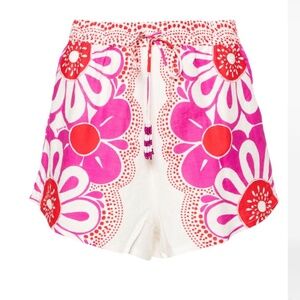 Farm Rio Maia Floral Linen Blend Drawstring Shorts